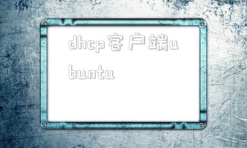 dhcp客户端ubuntuubuntudhcp获取ip